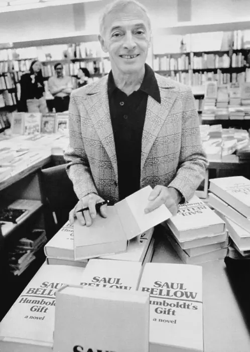 Framed Print : Saul Bellow Signing His Books Framed Print : Saul Bellow Signing His Books