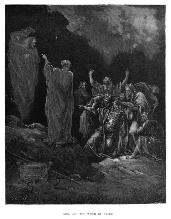 Framed Print : Saul and the witch of Endor 1870 Framed Print : Saul and the witch of Endor 1870