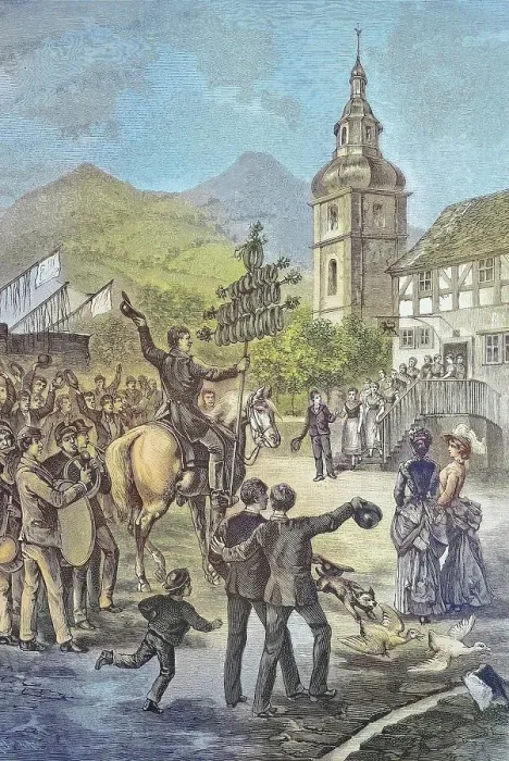 Framed Print : Sausage Fair at the Vogelsberg in Hesse, Germany, Historical, digitally restored reproduction from a 19th century original Framed Print : Sausage Fair at the Vogelsberg in Hesse, Germany, Historical, digitally restored reproduction from a 19th century original