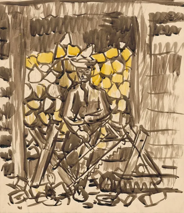 Framed Print : Sawing Wood