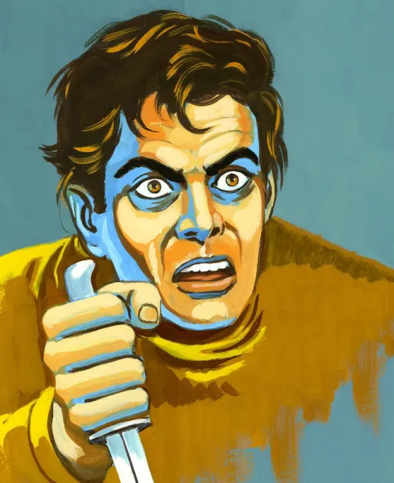 Framed Print : Scary Man Holding Knife Framed Print : Scary Man Holding Knife