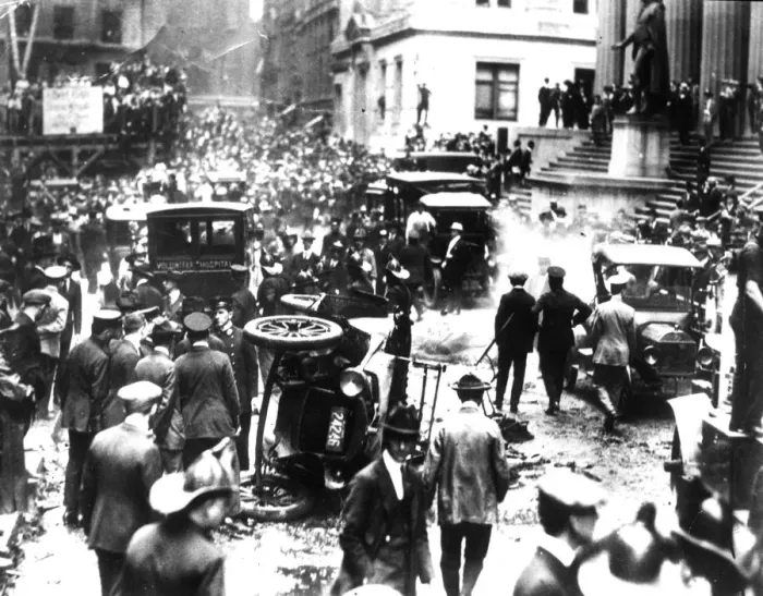 Framed Print : Scene Of Bombing Of Wall Street In New York City Framed Print : Scene Of Bombing Of Wall Street In New York City
