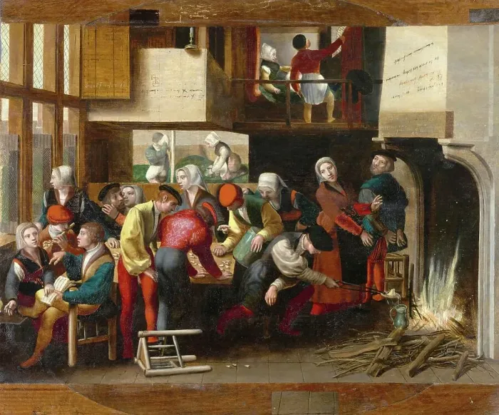 Framed Print : Scene in a brothel in Flanders around 1530, Belgium, Historic, digitally restored reproduction from an 18th or 19th century original Framed Print : Scene in a brothel in Flanders around 1530, Belgium, Historic, digitally restored reproduction from an 18th or 19th century original