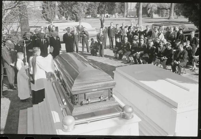 Framed Print : Scene at Burial Site of Cecil B. DeMille