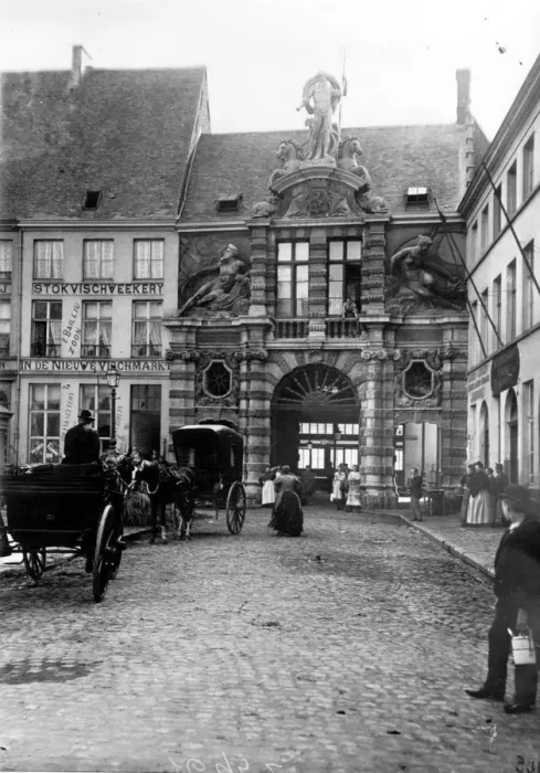 Framed Print : Ghent. circa 1910: A scene in the centre of Ghent in Belgium Framed Print : Ghent. circa 1910: A scene in the centre of Ghent in Belgium