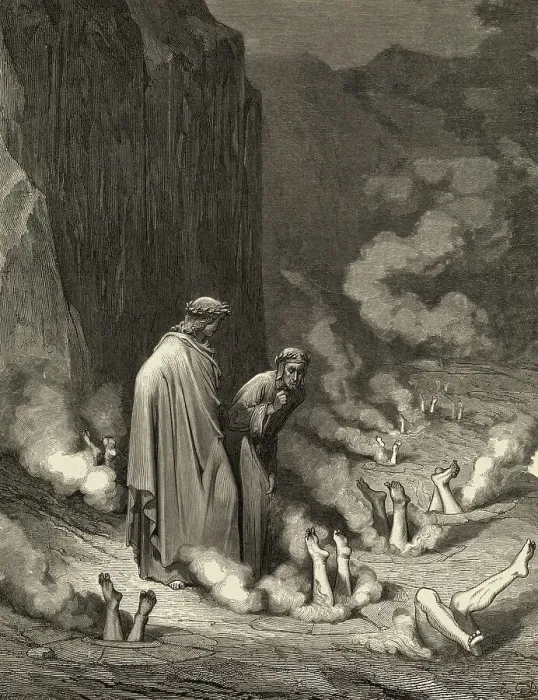 Framed Print : Scene from Dante's Inferno Framed Print : Scene from Dante's Inferno