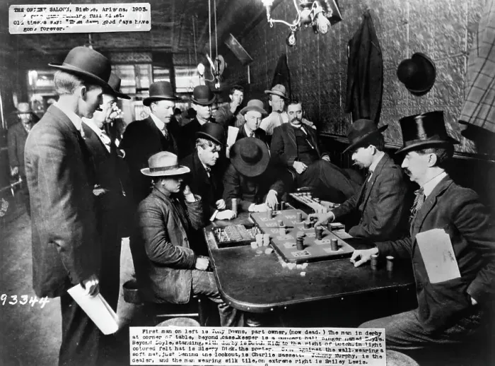 Framed Print : Scene In Orient Saloon With Faro Players Framed Print : Scene In Orient Saloon With Faro Players