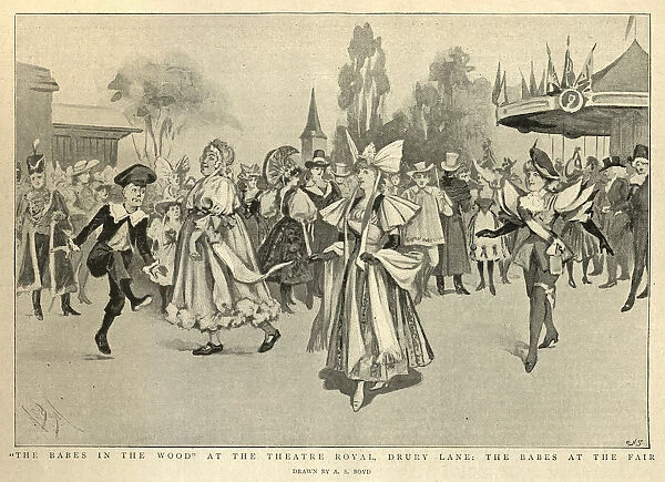 Scene from the Pantomime, Babes in the Wood, at the Theatre Royal, Drury Lane, Victorian