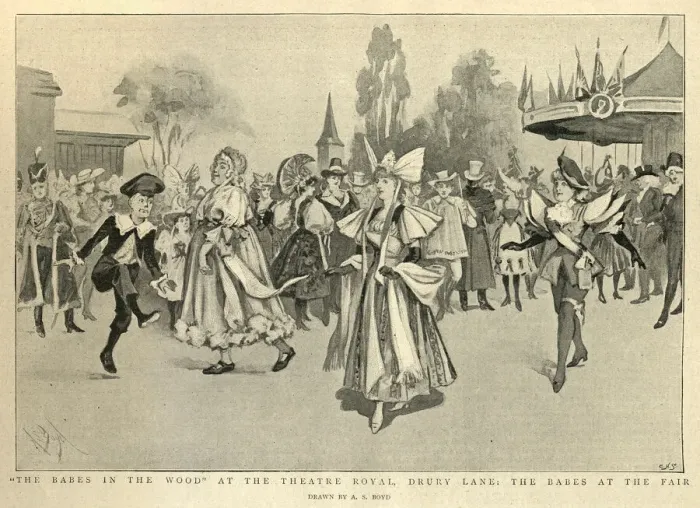 Framed Print : Scene from the Pantomime, Babes in the Wood, at the Theatre Royal, Drury Lane, Victorian Framed Print : Scene from the Pantomime, Babes in the Wood, at the Theatre Royal, Drury Lane, Victorian