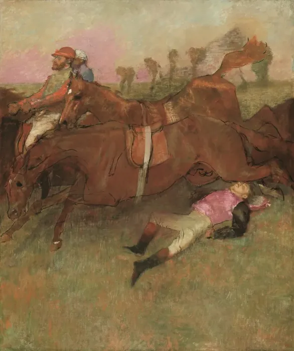 Framed Print : Scene From The Steeplechase: The Fallen Jockey Framed Print : Scene From The Steeplechase: The Fallen Jockey