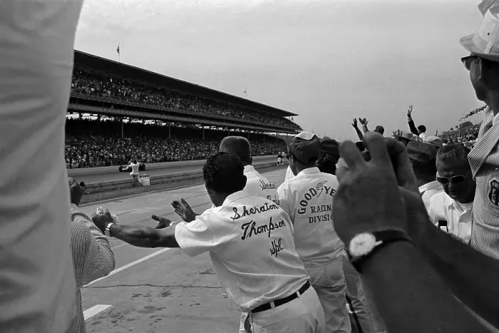 Framed Print : Scene at Track as Foyt Wins Indy 500
