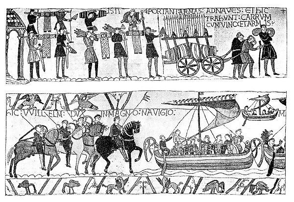 Two scenes from the Bayeux Tapestry