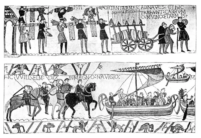 Framed Print : Two scenes from the Bayeux Tapestry Framed Print : Two scenes from the Bayeux Tapestry