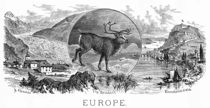 Framed Print : Scenes of Europe engraving 1883