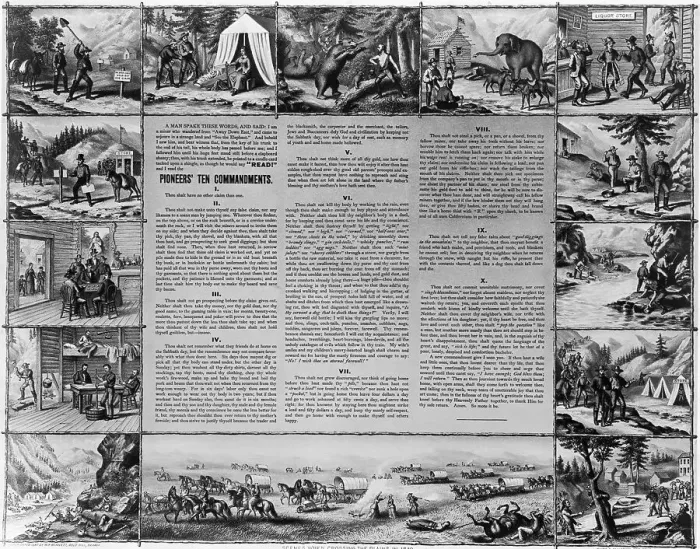 Framed Print : Scenes of Miners Crossing Plains; Illustration Framed Print : Scenes of Miners Crossing Plains; Illustration