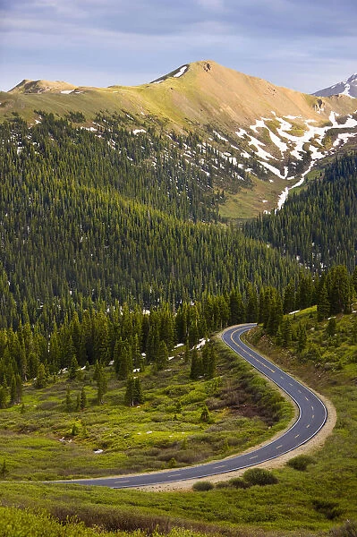 Scenic of curvy road in a mountain valley