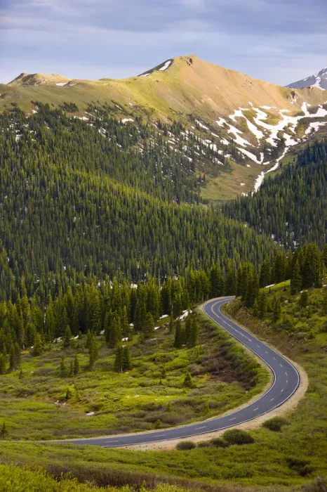 Framed Print : Scenic of curvy road in a mountain valley Framed Print : Scenic of curvy road in a mountain valley