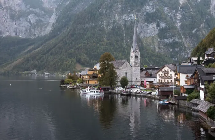 Framed Print : Scenic of Hallstatt lake and Hallstatt village on Twilight time postcard view point, European Alps, Austria Alps, Upper Austria Framed Print : Scenic of Hallstatt lake and Hallstatt village on Twilight time postcard view point, European Alps, Austria Alps, Upper Austria