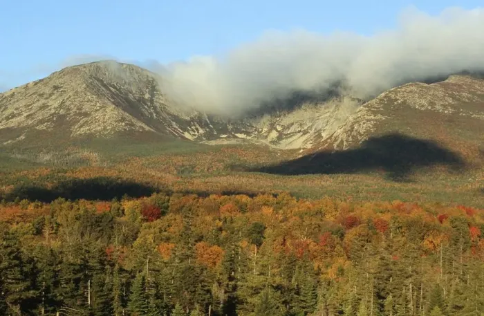 Framed Print : Scenic View of Cloud Cover over Mount Katahdin