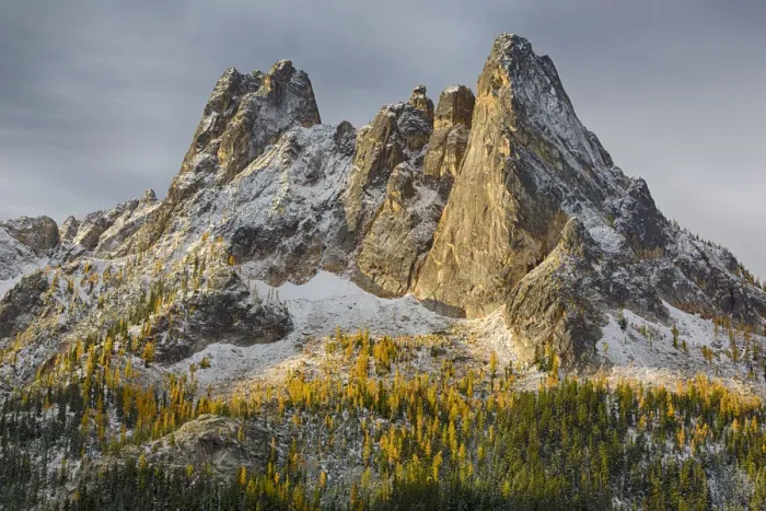 Framed Print : Scenic view of Liberty Bell and Early Winters Spires in autumn, North Cascades, Okanogan National Forest, Washington State, USA