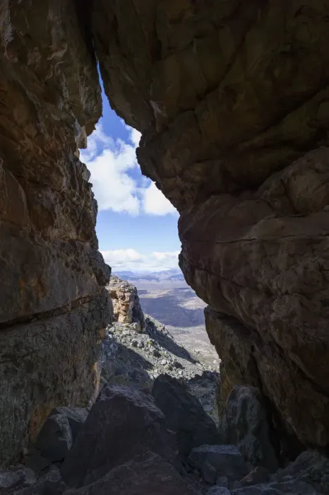 Framed Print : Scenic view through rock window, Wolfberg Cracks, Cederberg Wilderness Area, Western Cape Province, South Africa Framed Print : Scenic view through rock window, Wolfberg Cracks, Cederberg Wilderness Area, Western Cape Province, South Africa