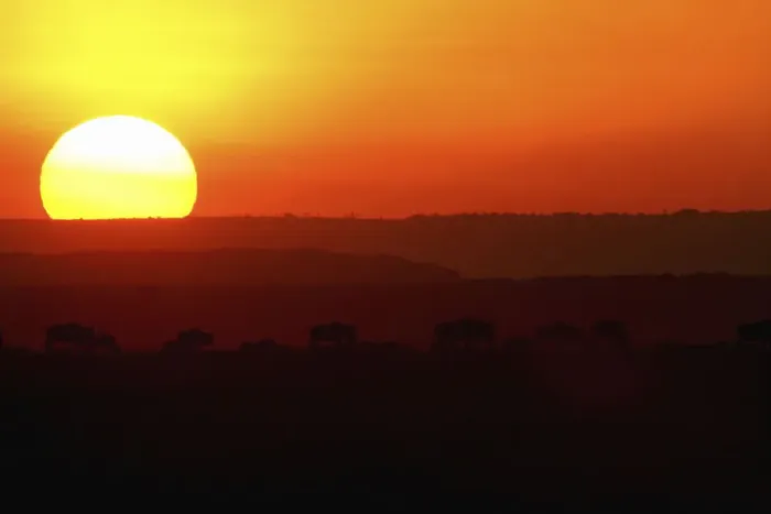 Framed Print : Scenic View of a Sunset over the Bushveld