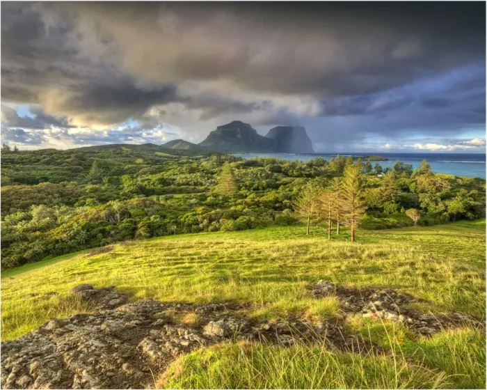 Framed Print : Scenically beautiful and a world heritage designated location, Lord Howe Island lies between the South Pacific ocean and the Tasman sea off the coast of New South Wales, Australia Framed Print : Scenically beautiful and a world heritage designated location, Lord Howe Island lies between the South Pacific ocean and the Tasman sea off the coast of New South Wales, Australia