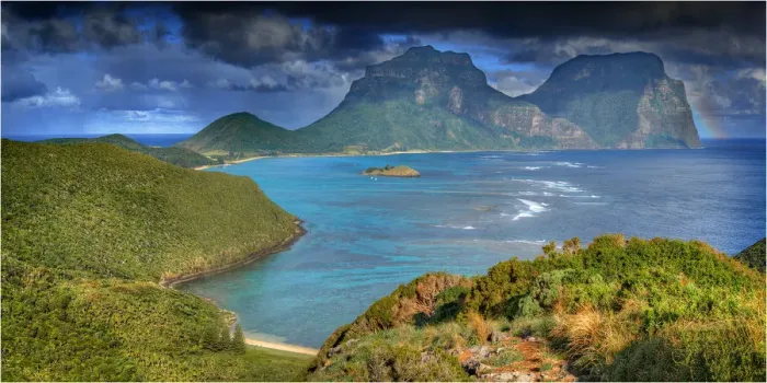 Framed Print : Scenically beautiful and a world heritage designated location, Lord Howe Island lies between the South Pacific ocean and the Tasman sea off the coast of New South Wales, Australia Framed Print : Scenically beautiful and a world heritage designated location, Lord Howe Island lies between the South Pacific ocean and the Tasman sea off the coast of New South Wales, Australia