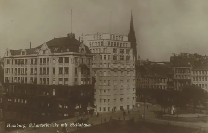 Framed Print : Schartorbruecke with Stellahaus, Hamburg, Germany, postcard with text, view around ca 1910, historical, digital reproduction of a historical postcard, public domain, from that time, exact date unknown Framed Print : Schartorbruecke with Stellahaus, Hamburg, Germany, postcard with text, view around ca 1910, historical, digital reproduction of a historical postcard, public domain, from that time, exact date unknown