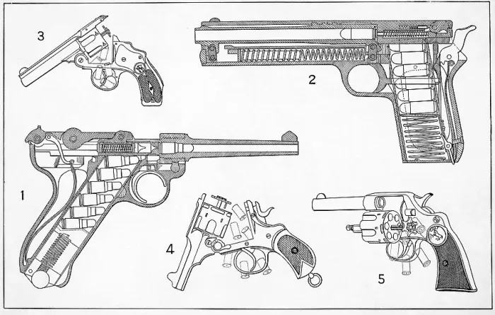 Framed Print : Schematic Drawings Of Pistols Framed Print : Schematic Drawings Of Pistols