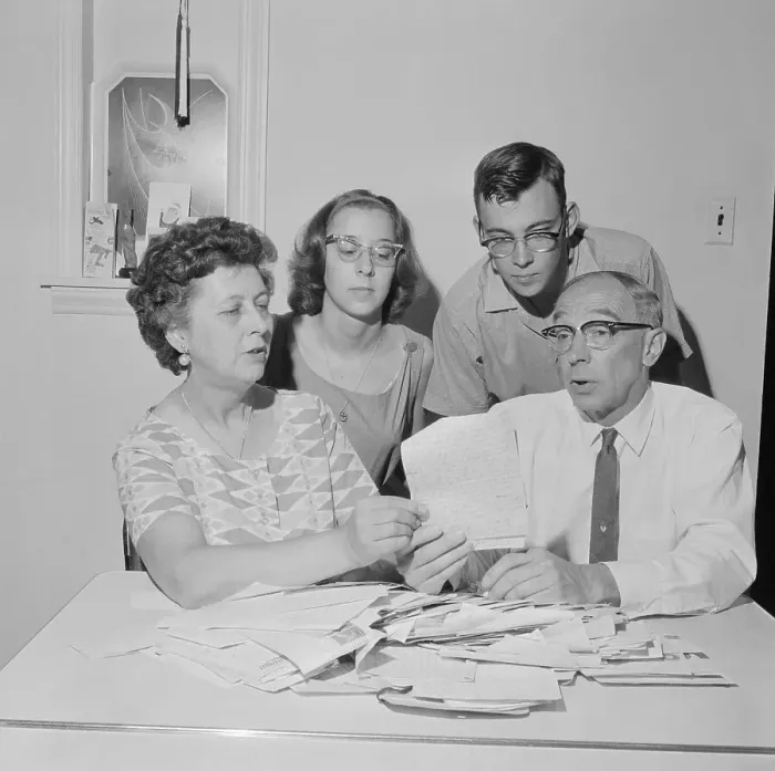 Framed Print : Schempp Family Reading Mail Together Framed Print : Schempp Family Reading Mail Together