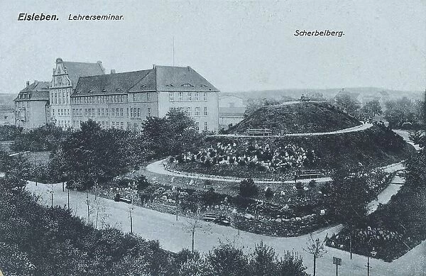 Scherbelberg and teachers seminar in Eisleben, Mansfeld-Suedharz district, Saxony-Anhalt, Germany, view from around 1910, digital reproduction of a historical postcard, from the time, exact date unknown