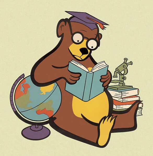 Scholarly Bear Reading