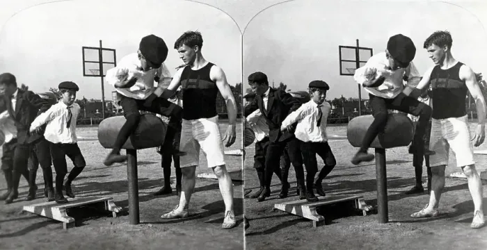 Framed Print : School Boys Practice Jumping W / Horse Framed Print : School Boys Practice Jumping W / Horse