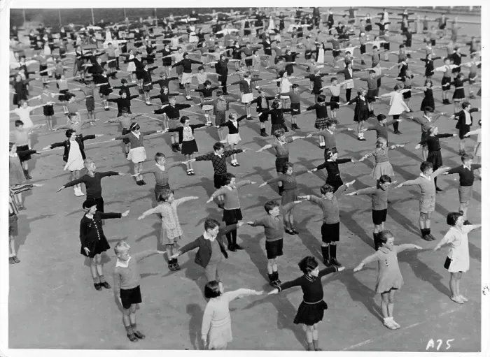 Framed Print : School children drilling in New Zealand Framed Print : School children drilling in New Zealand