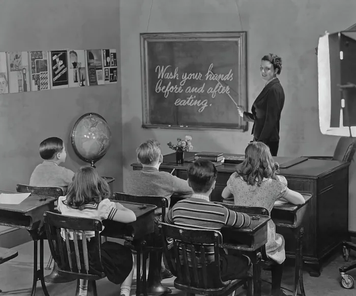 Framed Print : School Hygiene Lesson Framed Print : School Hygiene Lesson