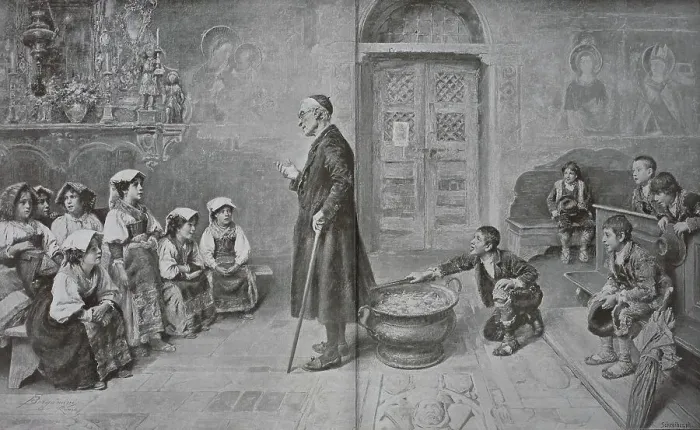 Framed Print : School in the Roman Campagna, 1883, Rome, Italy, Historic, digital reproduction of an original 19th-century painting Framed Print : School in the Roman Campagna, 1883, Rome, Italy, Historic, digital reproduction of an original 19th-century painting