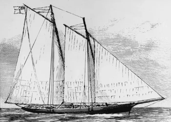 Framed Print : Alarm. The schooner Alarm, owned by Mr George Duppa, 1851 Framed Print : Alarm. The schooner Alarm, owned by Mr George Duppa, 1851