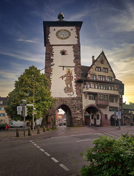 Schwabentor, historical city gate in Freiburg, Germany