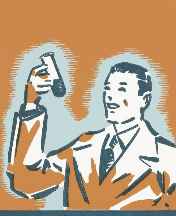 Framed Print : Scientist Holding a Test Tube Framed Print : Scientist Holding a Test Tube