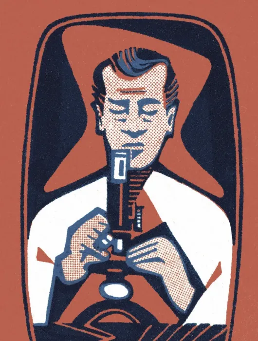 Framed Print : Scientist Looking in a Microscope Framed Print : Scientist Looking in a Microscope