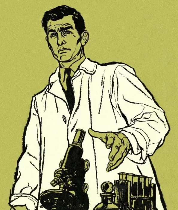 Framed Print : Scientist With Microscope Framed Print : Scientist With Microscope