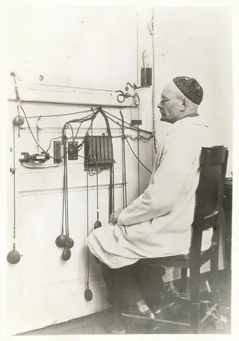 Framed Print : Scientist Observing Recording Instrument Framed Print : Scientist Observing Recording Instrument