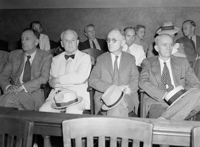 Framed Print : Scientists Testifying in Bunco Case