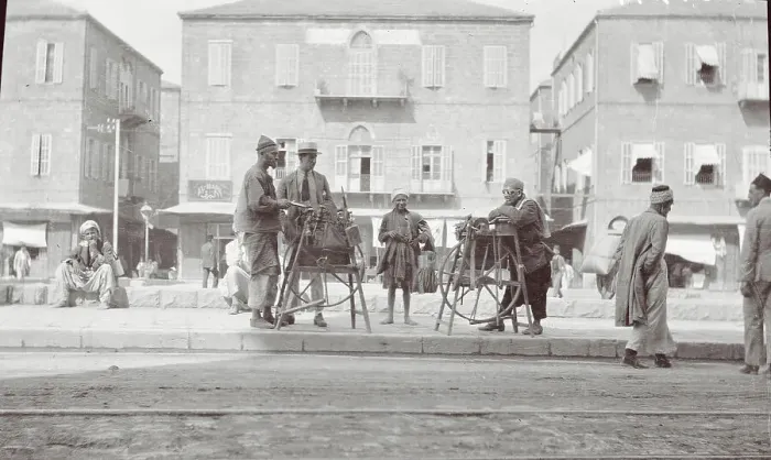 Framed Print : Scissor Grinders on Street of Aintab
