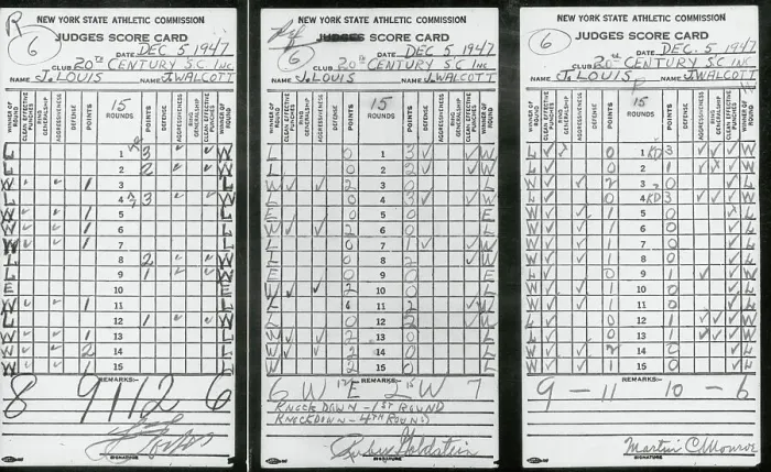 Framed Print : Scorecards from Boxing Match Framed Print : Scorecards from Boxing Match