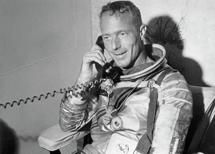 Framed Print : Scott Carpenter Talking on the Telephone Framed Print : Scott Carpenter Talking on the Telephone
