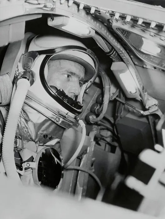 Framed Print : Scott Carpenter Training in Capsule Framed Print : Scott Carpenter Training in Capsule