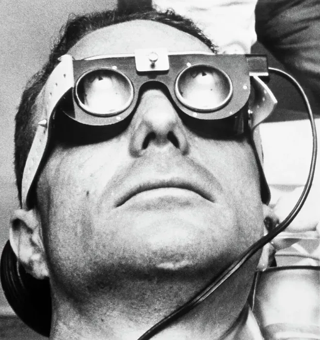 Framed Print : Scott Carpenter Wearing Eye Goggles Framed Print : Scott Carpenter Wearing Eye Goggles