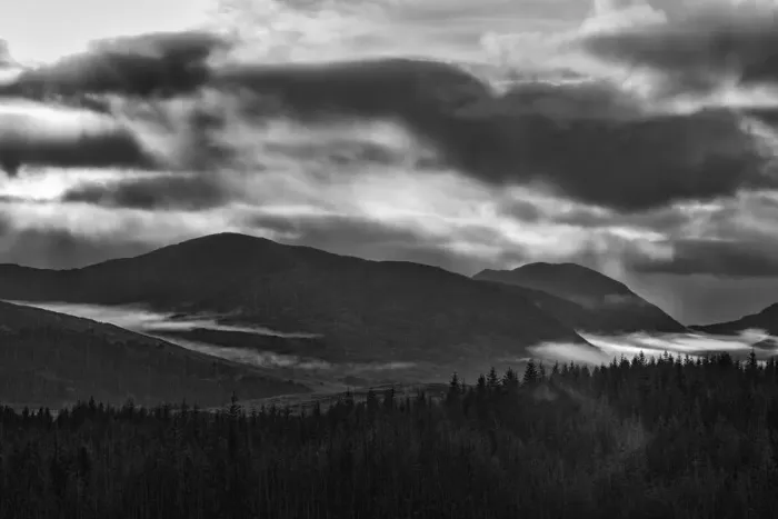 Framed Print : Scottish Highlands in Black in White #3 Framed Print : Scottish Highlands in Black in White #3